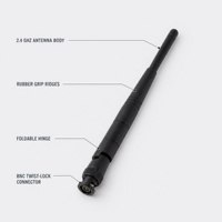 Antenne WiFi externe 2,4 GHz en caoutchouc 3dBi 140 mm BNC mâle à verrouillage par torsion, pliable à charnière, 50 Ohm, faible perte, 2400-2483 MHz