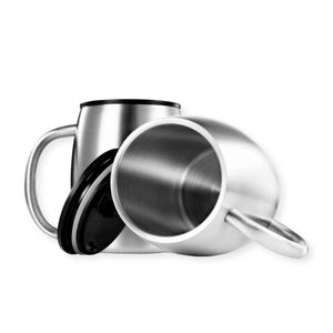 Benutzer definierte Logo 14oz Reise Kaffeetasse mit Griff und Deckel doppelwandige Edelstahl Bier Kaffee becher Tasse - Product Image 4