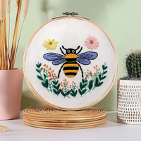 Nouveau bricolage fleur abeille Animal motif ensemble de broderie pour débutants Semi-fini à la main ensemble de broderie Textile artisanat Halloween