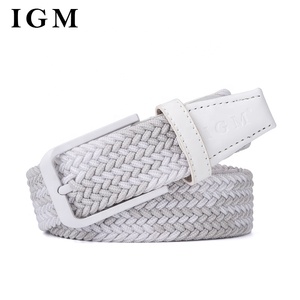 Ceintures élastiques tressées colorées ajustables de haute qualité pour femmes, décontractées, blanches, pour jeans et pantalons - Product Image 1