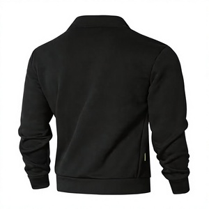 Men's Black Fleece <b>Zip</b>-<b>Up</b> Jacket Neon Green Zipper Front Logo Stand Collar Casual Regular Fit Autumn Wear Breathable 100% Cotton - Product Image 2