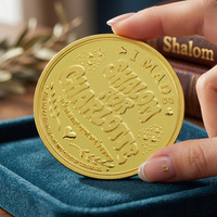 Moneta Commemorativa Personalizzata con Motivo 3D in Rilievo e Texture, Placcata in Oro, in Lega di Zinco, per Collezioni e Souvenir