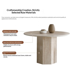 Table à manger Kumusi style Wabi-Sabi, résistante aux rayures et à la chaleur, design haut de gamme pour petit appartement - Product Image 5