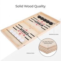 Jeu de Puck Rapide en Bois pour Noël – Plateau de Jeu de Table à Paces Rapides pour Fêtes en Famille et Amusements