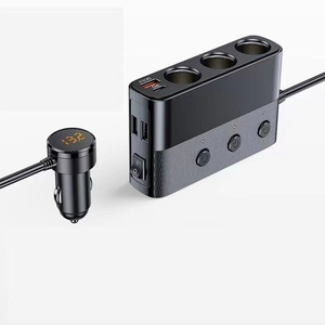 2025 cargador de coche 12V Cable automático Cable de alimentación de CC conector de cargador enchufe de encendedor de cigarrillos a puertos de enchufe hembra - Product Image 1