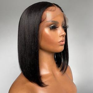 180% suisse dentelle naturel noir <span class=keywords><strong>Bob</strong></span> coupe cheveux brésiliens 13x4 dentelle avant <span class=keywords><strong>Bob</strong></span> perruque 100% cheveux humains coupe courte <span class=keywords><strong>Bob</strong></span> dentelle frontale perruque - Product Image 5
