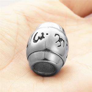 Men's <b>Titanium</b> Steel Pendant With Six Character Mantra Round Design Everyday Wear Necklace 233065 - Product Image 3