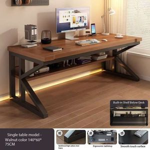 Simple Foldable Laptop <strong>Table</strong> Workbench with Storage for Home Office Study or Bedroom <strong>Computer</strong> Desk and Chair Set - Product Image 5