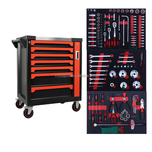 Coffret à outils 158 pièces avec jeu complet de douilles et d'outils à main, chariot de réparation robuste pour atelier de mécanique et garage, TCS-01, outil professionnel - Product Image 1