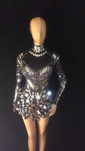 Mode eine Linie Glitter Pailletten Geburtstags feier Kleider Kurzes Abendkleid Tänzer Bühnen performance Kostüm Frauen Sexy Mini Club Kleid - Product Image 6