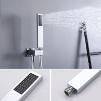 Robinet de douche mural en laiton avec contrôle de la température chaude et froide, affichage numérique LED, mitigeur thermostatique encastré