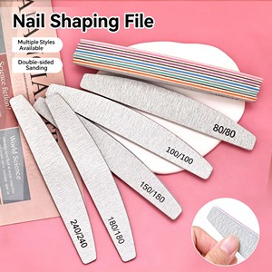 New Arrival Half-Moon Premium Double-Sided <b>Nail</b> <b>File</b> Durable Sharp Sand Strip Non-peeling EVA <b>Nail</b> Buffer for <b>Nail</b> Salon - Product Image 1