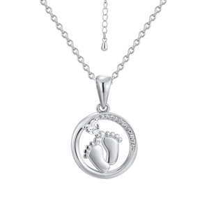 Nuova Collana alla Moda di Alta Qualità con Piedini di Bambino, Personalizzabile con Nome, Placcata in Oro, Regalo per la Festa della Mamma - Product Image 3