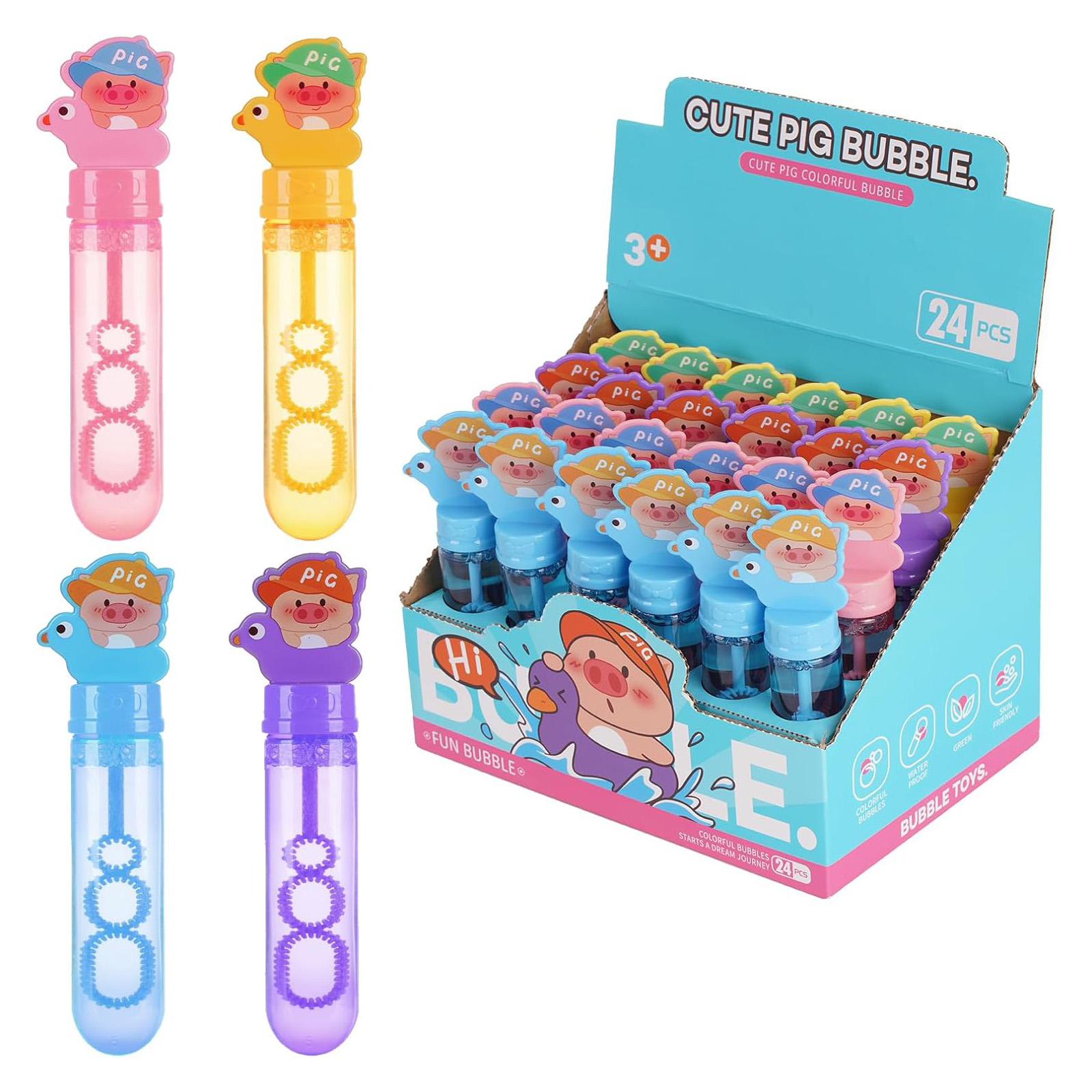 Pack De 48 Palitos De Burbujas De Colores Con Mango – Juguete De Verano Para Fiestas Y Bodas