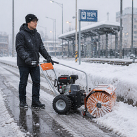 Souffleuse à neige autotractée, balayeuse et déneigeuse, moteur Loncin 420cc 15HP EPA, avec tête de tarière de 100 cm