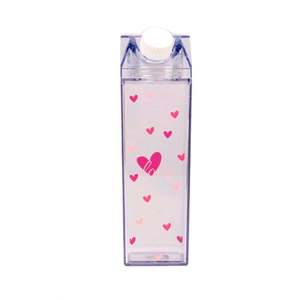 Eco Friendly Acrylic <b>Milk</b> Carton Design Leak-Proof Dishwasher Safe Unisex Party Use 500ml/1000ml Clear Plastic Water <b>Bottle</b> - Product Image 1