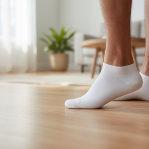 DB Men's Bamboo Low Cut Ankle Socks White Breathable Lightweight Knitted Casual Summer One Size 8 Pairs with <b>Gift</b> <b>Box</b> - Product Image 2