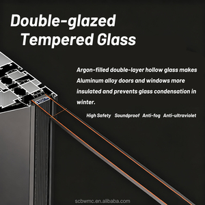 <span class=keywords><strong>Porte</strong></span> battante à <span class=keywords><strong>double</strong></span> vitrage en aluminium insonorisée de style français classique et élégant pour entrée de villa - Product Image 5