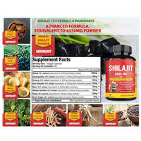 Capsules OEM 6550mg Shilajit et Ashwagandha - Supplément de soutien énergétique et de force extra fort pour hommes - Pur Himalayen