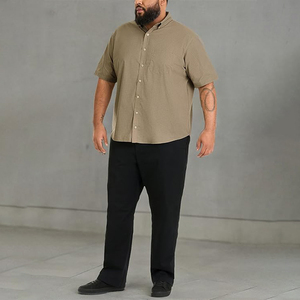 Camisa de manga corta sin arrugas grande y alta para hombre - Product Image 3