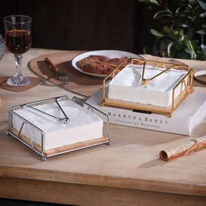 <b>Square</b> Solid <b>Wood</b> Tissue Holder Black Modern Design Free Standing For Restaurant Hotel Use - Product Image 2