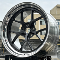 Jantes forgées 2 pièces noir mat avec centre poli et rebord échelonné 17 18 19 20 21 22 pouces 5x112 5x114.3 5x120 5x130 pour BMW AUDI A4 A5