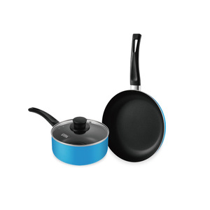 Juego de ollas y sartenes Winningstar de 3 piezas, antiadherentes, de aluminio, con tapa de vidrio, para cocinar en el hogar. - Product Image 5
