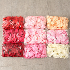 Pétales de rose artificiels en soie en gros pour mariage, pétales de rose rouge, décoration pour la Saint-Valentin - Product Image 1
