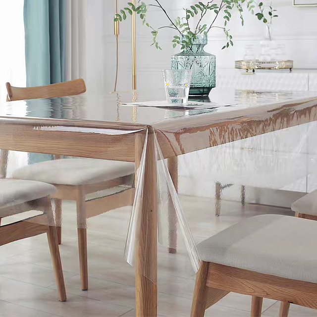 PVC Transparent Table Mat - Non-washable, Water-resistant and Oil-resistant - Protection Pad for Coffee Table Surface