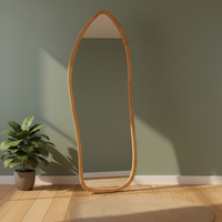 Miroir sur pied pleine longueur avec cadre en bois irrégulier pour la maison, l'hôtel et la villa (vente en gros)