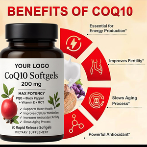 Suplemento de CoQ10 en Cápsulas Blandas con Certificación GMP, 200 mg con PQQ y Vitamina <span class=keywords><strong>E</strong></span> para Apoyo Energético, Extracto de Pimienta Negra - Product Image 5