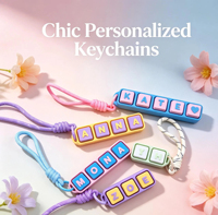 Wholesale Stress Relief Alphabet Letters Keychain 3D Printed Clicker Fidget Toy Keycaps Stress Relief Alphabet Keychain