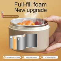 Boîte à Lunch Isotherme Double Paroi en Acier Inoxydable 304 de Gros, 1-3L, Durable, Portable, Micro-ondable, Chauffable, Couvercle Anti-Fuite