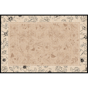 Tapis de salon rectangulaire de style rétro français, motif plantes et fleurs, imperméable, classique, pour la maison et la chambre - Product Image 5