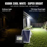 Reflector Solar para Exteriores IP65, Reflector LED de 300W, Impermeable, para Seguridad, Patio, Camping, Jardín, 6500k LED