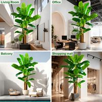 Arbre bananier artificiel de 6,2 pieds, grande plante bananier artificielle avec des feuilles et une écorce réalistes pour la décoration intérieure de la maison et du bureau