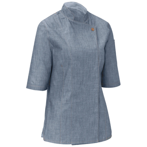 Fabricant professionnel de vêtements de restauration, serveur, cuisinier, barista, service de restauration, veste de chef unisexe à manches courtes en sergé polyester/coton - Product Image 2