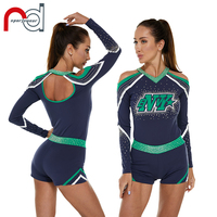 Mode En Gros Cheerleading Uniforme Sublimation Impression Vêtements De Danse Justaucorps pour Adultes Femmes JUPE