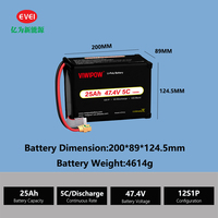 Baterai Lifepo4 Kapasitas Tinggi 25ah Semi Solid State 25000mah 12s Lipo Lithium untuk Drone Uav Fpv