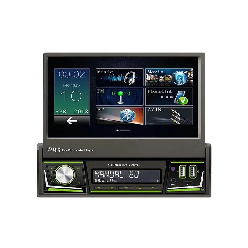 Ihuella 7 Inch Bt Auto Dvd-Speler Intrekbaar Paneel Past Universele Auto Gps Navigatie Met 1din En Android Autoradio