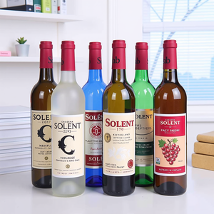 Solent personnalisé Long cou liège bouche 0.75 litres rond grand vin rouge <span class=keywords><strong>Bordeaux</strong></span> bouteille en verre avec autocollant de marque privée - Product Image 2