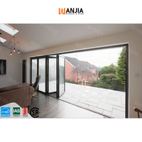 Portes intérieures en aluminium à cloisons, portes accordéon pliantes en verre, portes de patio en aluminium