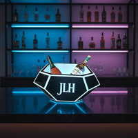 Seau à glace carré à couleurs changeantes pour bière, champagne, vin et autres boissons, idéal pour KTV, fêtes, bars, maison et mariages