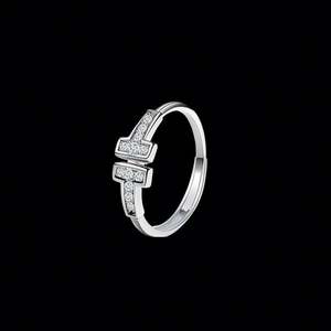 Open Pure Silver <b>Ring</b> Coil Set with Diamonds, Pure Silver <b>Moissanite</b> <b>Ring</b> - Product Image 3