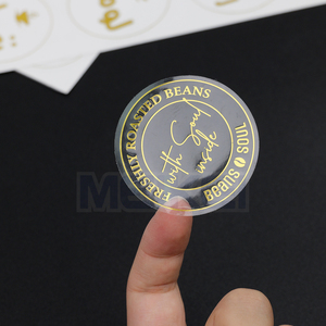 Rõ ràng Vinyl Logo Sticker vàng lá dập cao trong suốt PP rõ ràng chết cắt Logo sticker cho chai - Product Image 2