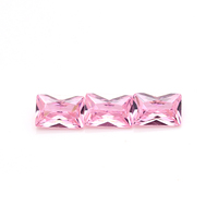 Pierre de zircone cubique en forme de Baguette, diamant CZ de couleur rose de qualité supérieure