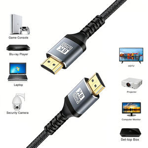 Cable HDMI Trenzado de Baja Latencia con Carcasa de Aleación de Aluminio y Cuerpo de Nylon Tejido, Cable para TV HD con Certificaciones CE y RoHS - Product Image 1
