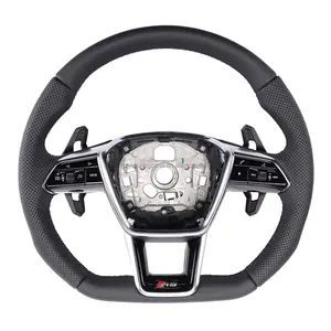 Suitable For A-udi C8 A6L Leather Customized Perforated Steering Wheel With Shift Paddles