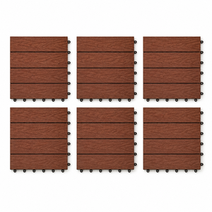 Baldosas <span class=keywords><strong>de</strong></span> <span class=keywords><strong>Madera</strong></span> Compuesta WPC <span class=keywords><strong>para</strong></span> Jardín y Patio, Resistentes a los Rayos UV, Antideslizantes, Cuadradas, Modernas, con Acabado Cepillado, Coextruidas, con Sistema <span class=keywords><strong>de</strong></span> Enclavamiento, Imitación <span class=keywords><strong>Madera</strong></span> - Product Image 1