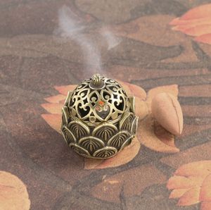 Großhandel Bronze Räuchergefäß Wunderschön Geschnitzter Lotus Mini Bronze Räuchergefäß - Product Image 2